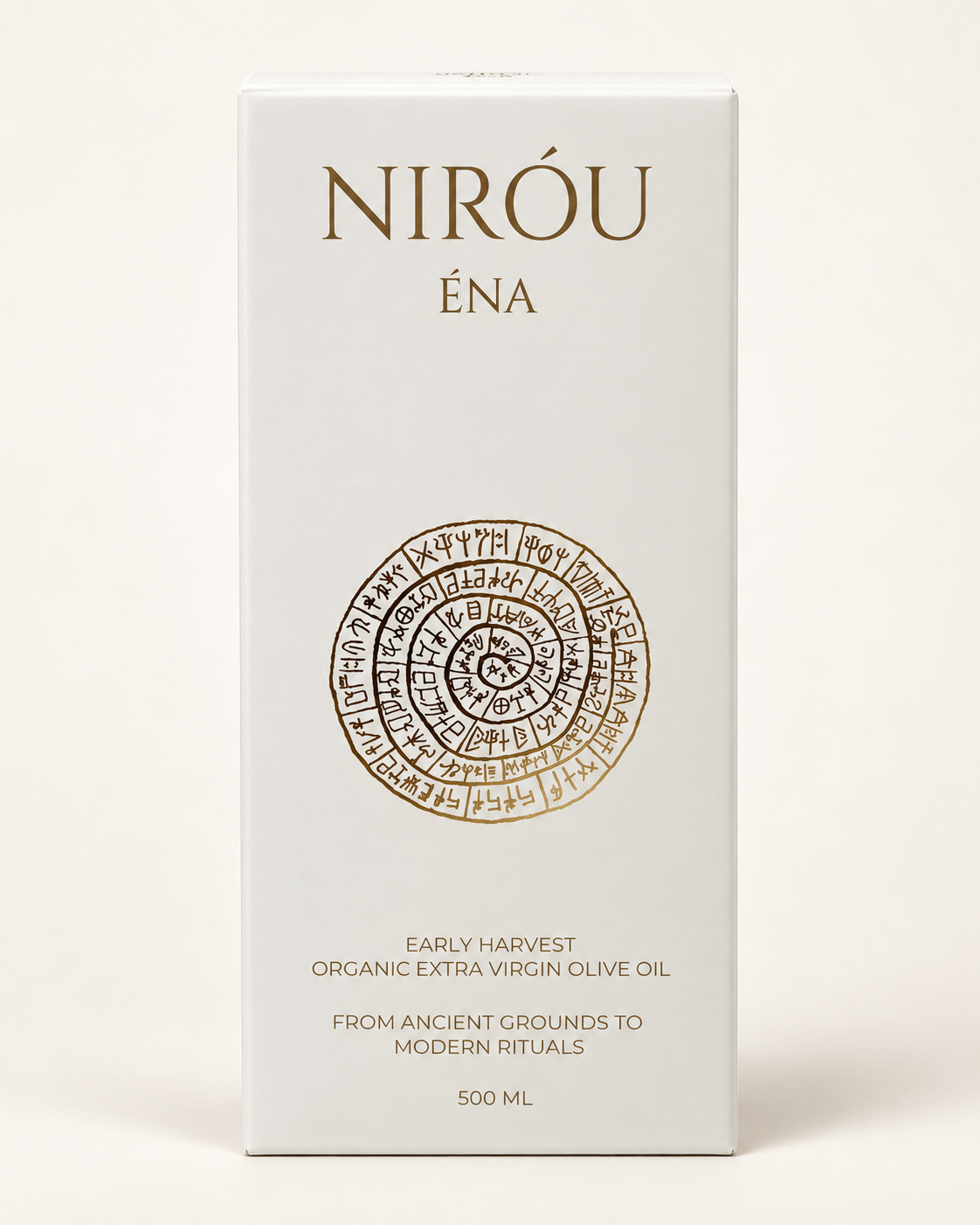 NIRÓU ÉNA presentation carton, clean studio front