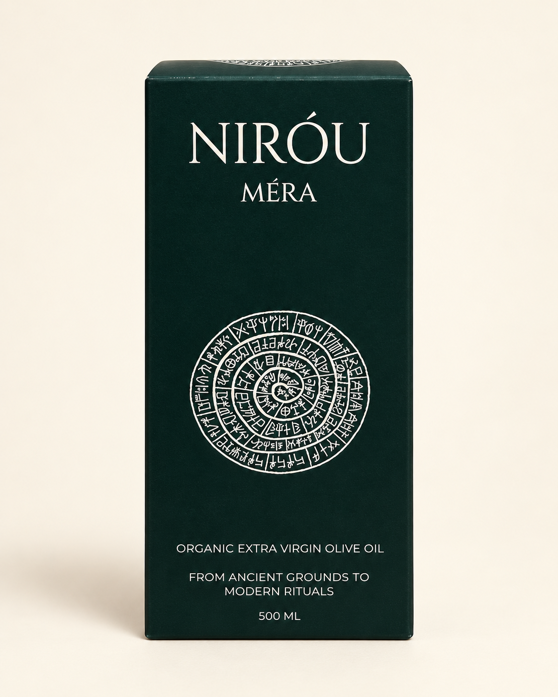 NIRÓU MÉRA presentation carton, clean studio front