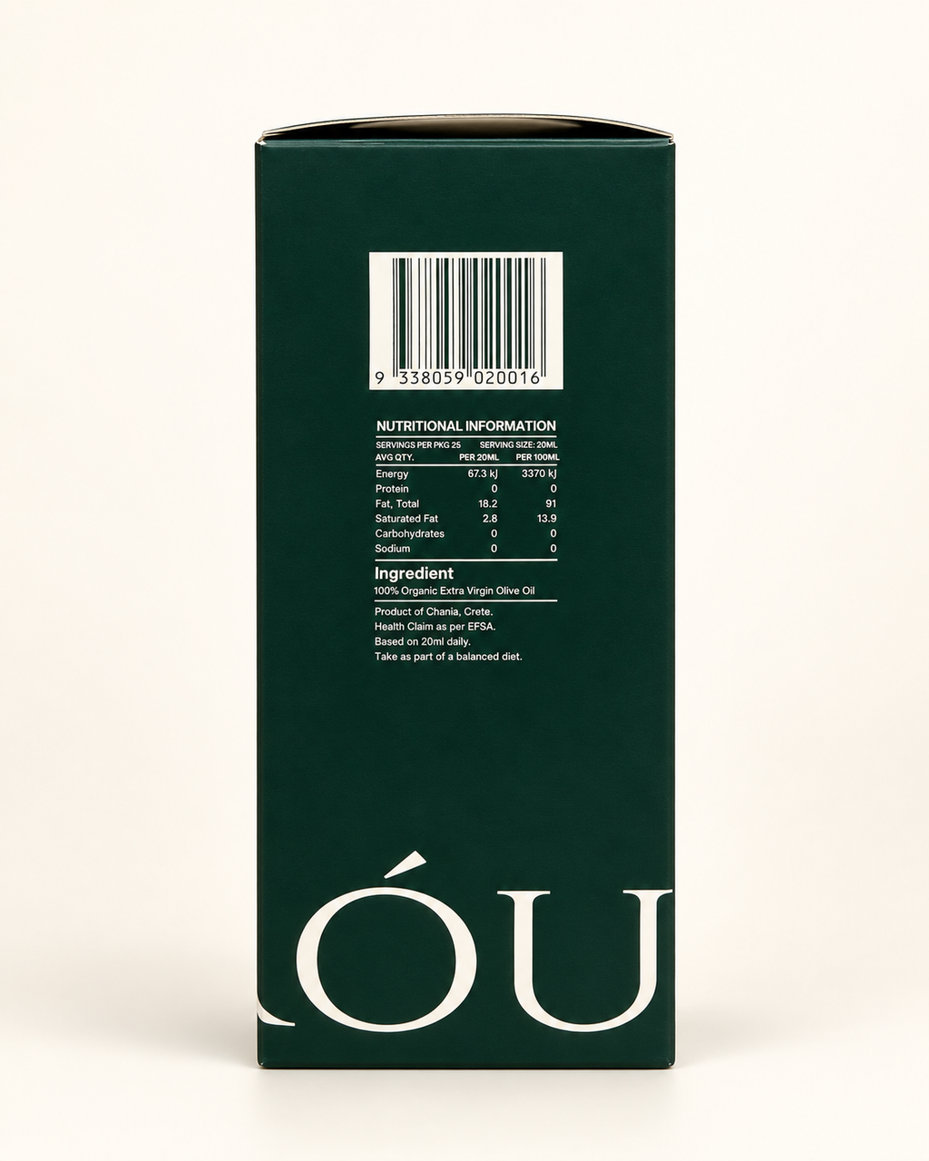 NIRÓU MÉRA carton nutrition and ingredient panel
