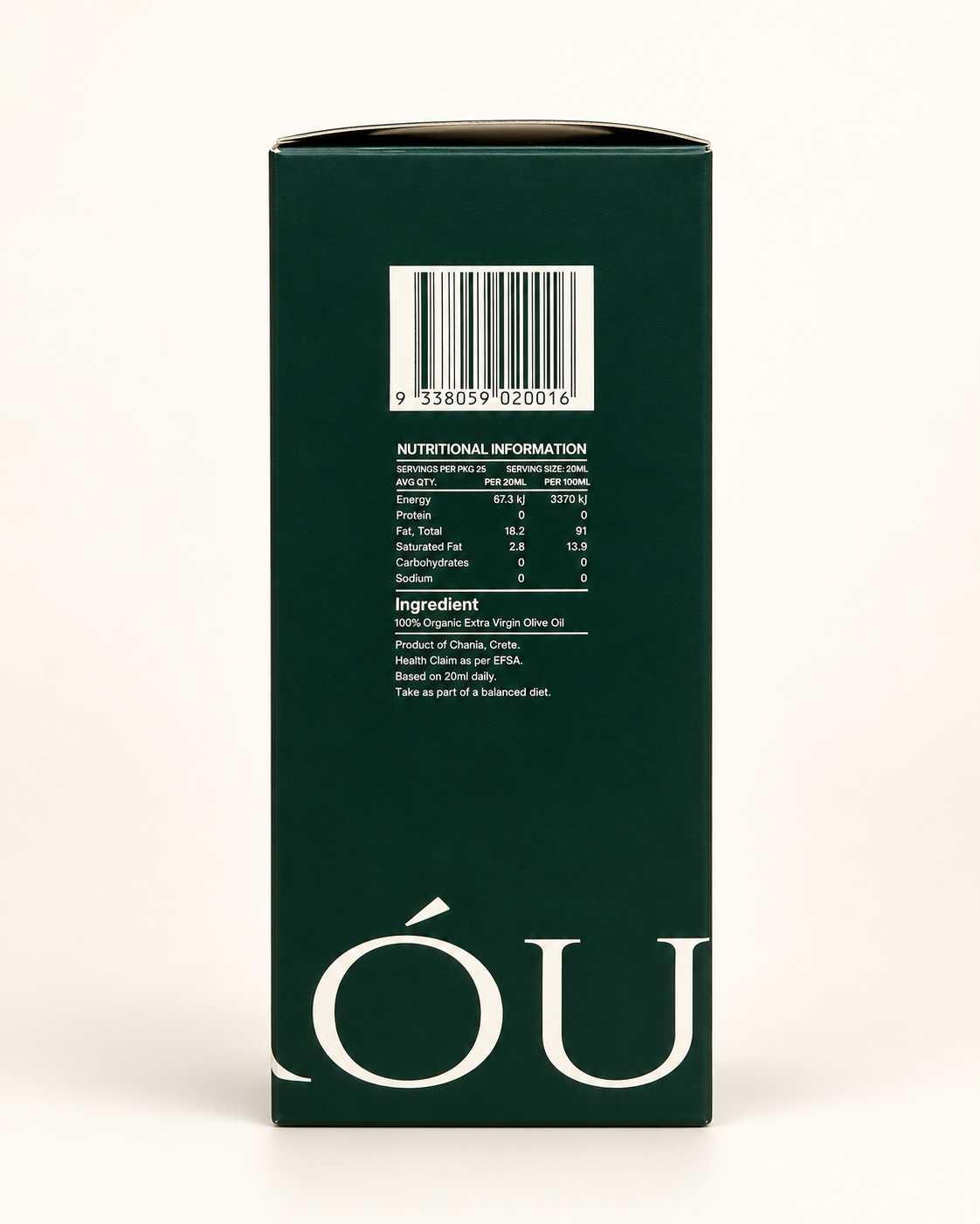 NIRÓU MÉRA carton nutrition and ingredient panel